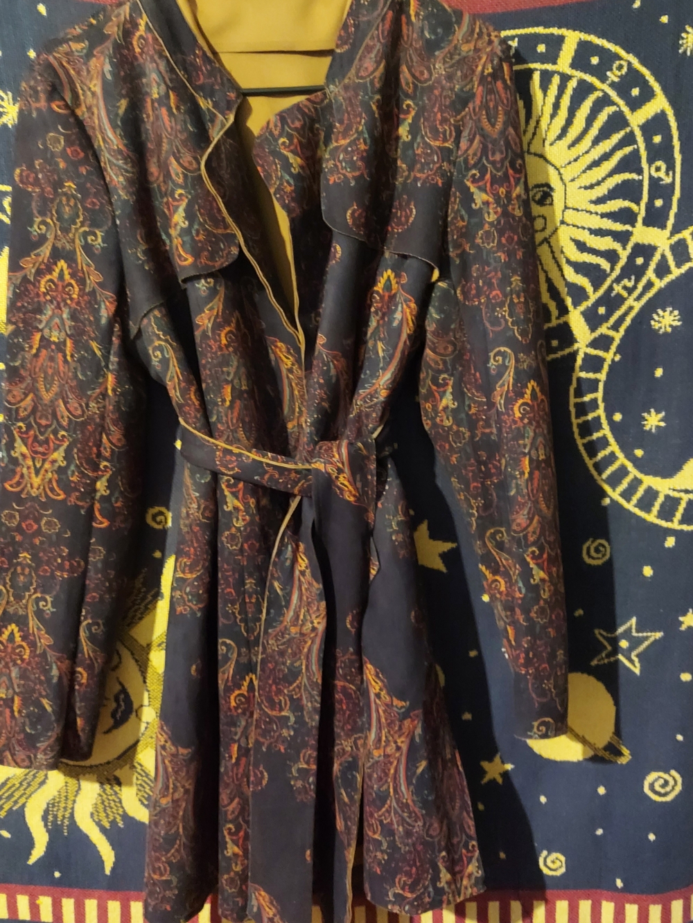 Anthropologie Paisley Belted Trench Coat